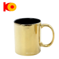 New Design electroplated silver coating ceramic tea mugs